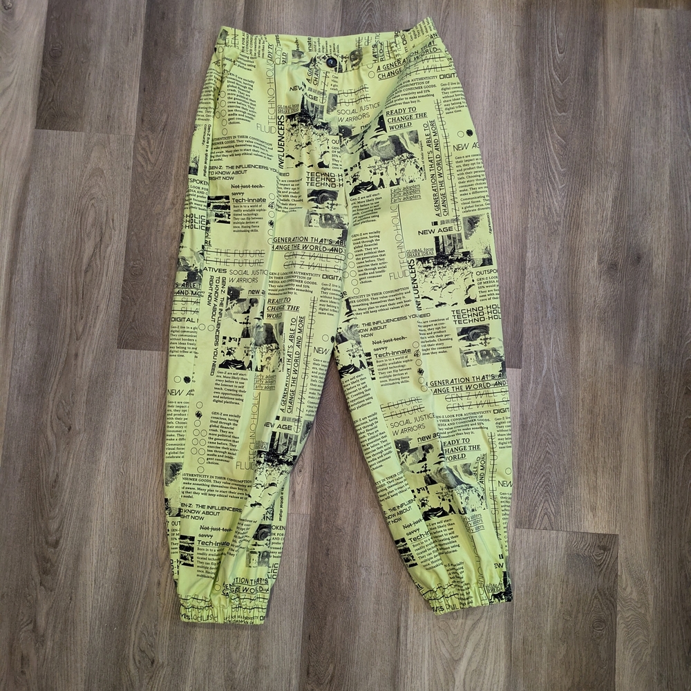 Neon Yellow Graphic Jogger Pants